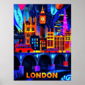London Neon Nights - Vibranly City Art Poster (Vorne)