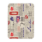 London Newspaper Pattern Magnet (Vertikal)