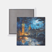 London Night Painting Magnet (Vorderseite/Rückseite)