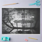 London Night Shot Street Schwarz-weiß Decoupage Seidenpapier (Basteln)