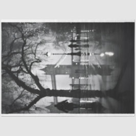 London Night Shot Street Schwarz-weiß Decoupage Seidenpapier