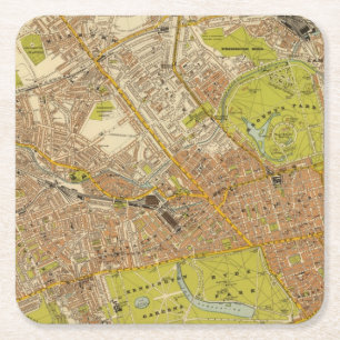 London Nordwest Rechteckiger Pappuntersetzer