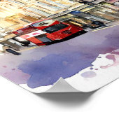 London - Notting Hill (B), Watercolor Poster (Ecke)