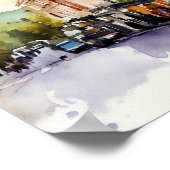 London - Notting Hill (C), Watercolor Poster (Ecke)