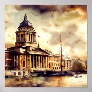 London-Old Royal Naval Uni (C), Watercolor Poster