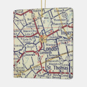London Ontario Vintag Map Keramikornament (Links)