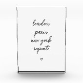 'London Paris New York Repeat' Acrylblock Fotoblock (Vorderseite)