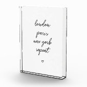 'London Paris New York Repeat' Acrylic block (Rechts)
