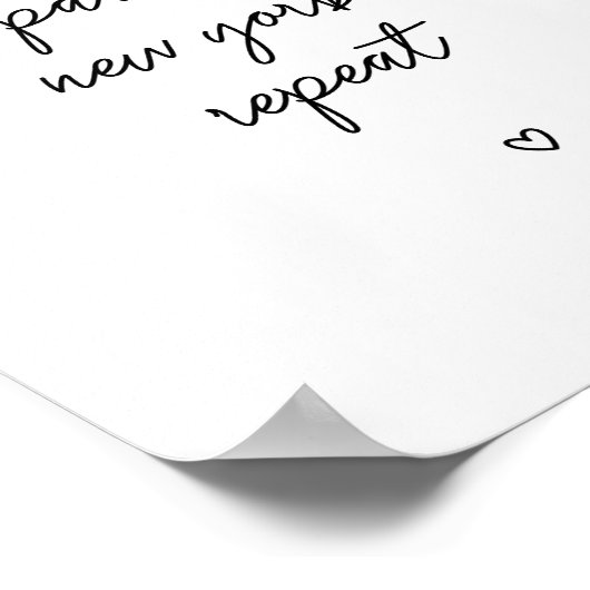 'London Paris New York Repeat' Poster | Rosa 8x10 (Ecke)