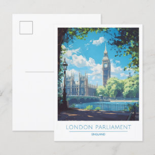 London Parlament England Vintage Travel Postkarte