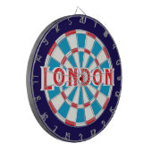 LONDON Patriotic Blue Red White + Dark Blue Border Dartscheibe (Vorderseite Links)