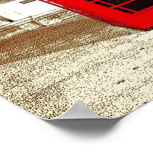 London Phone Box (Poster Edge Effect) Poster (Ecke)