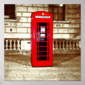 London Phone Box (Poster Edge Effect) Poster (Vorne)