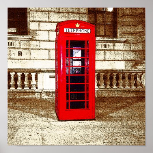 London Phone Box (Poster Edge Effect) Poster (Vorne)