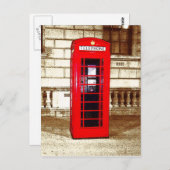 London Phone Box (Poster Edge Effect) Postkarte (Vorne/Hinten)