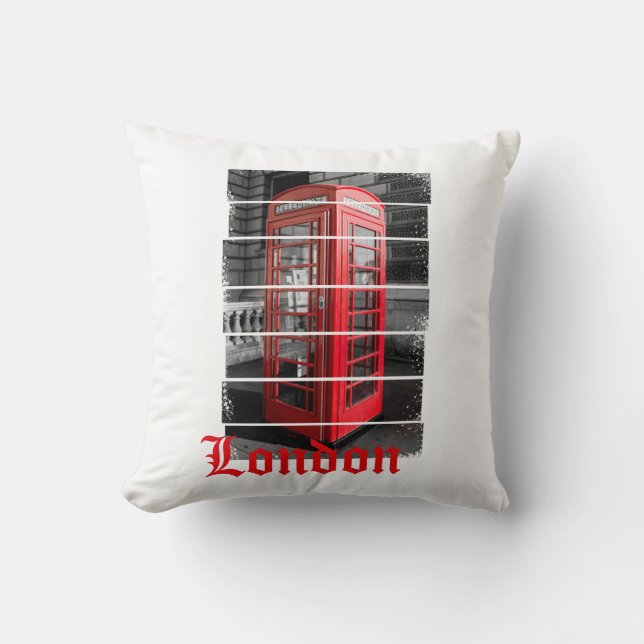 London Phone Box Vintag Souvenir Kissen (Vorderseite)