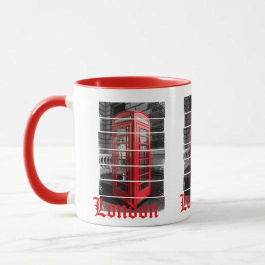 London Phone Box Vintag Souvenir Tasse (Links)