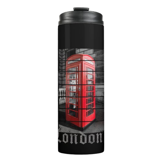 London Phone Box Vintag Souvenir Thermosbecher (Vorderseite)