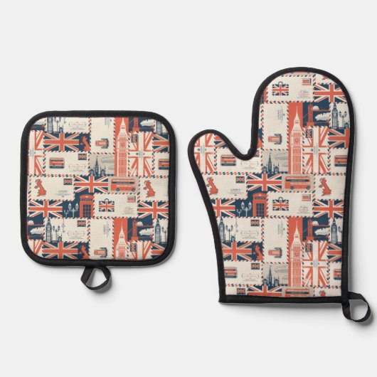 London Post Oven Mitt Set (Vorderseite)