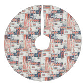 London Post Tree Skirt Leinenimitat Weihnachtsbaumdecke (Vorderseite)