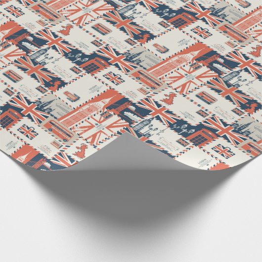 London Post Wrapping Paper Geschenkpapier (Ecke)