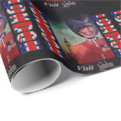 London Poster Wrapping Paper Geschenkpapier (Rolleneckpunkt)