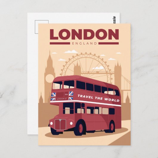 LONDON POSTKARTE (Vorne/Hinten)