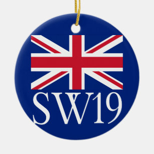 London-Postleitzahl SW19 mit Gewerkschafts-Jack Keramikornament