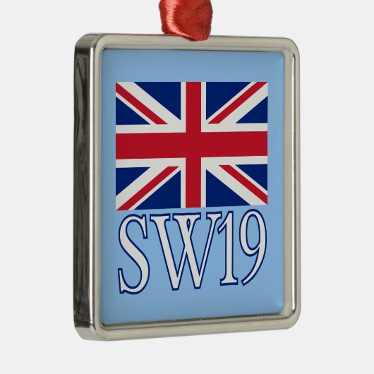 London-Postleitzahl SW19 mit Gewerkschafts-Jack Ornament Aus Metall (Rechts)