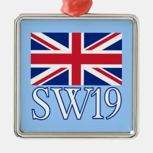 London-Postleitzahl SW19 mit Gewerkschafts-Jack Ornament Aus Metall