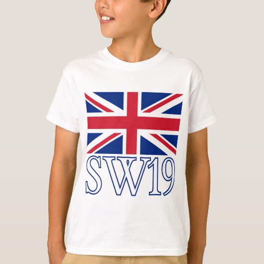 London-Postleitzahl SW19 mit Gewerkschafts-Jack T-Shirt (Vorderseite)