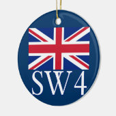 London-Postleitzahl SW4 mit Gewerkschafts-Jack Keramikornament (Links)