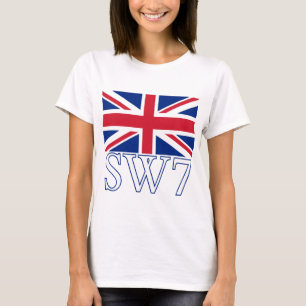 London-Postleitzahl SW7 mit Gewerkschafts-Jack T-Shirt