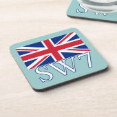 London-Postleitzahl SW7 mit Gewerkschafts-Jack Untersetzer (Linke Seite)