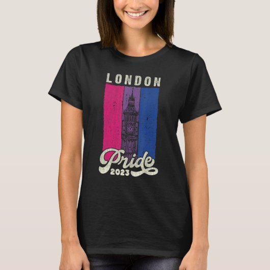 London Pride 2023 Big Ben Bisexual Pride Flag T-Shirt (Vorderseite)