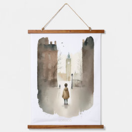 London Print Wandteppich Mit Holzrahmen