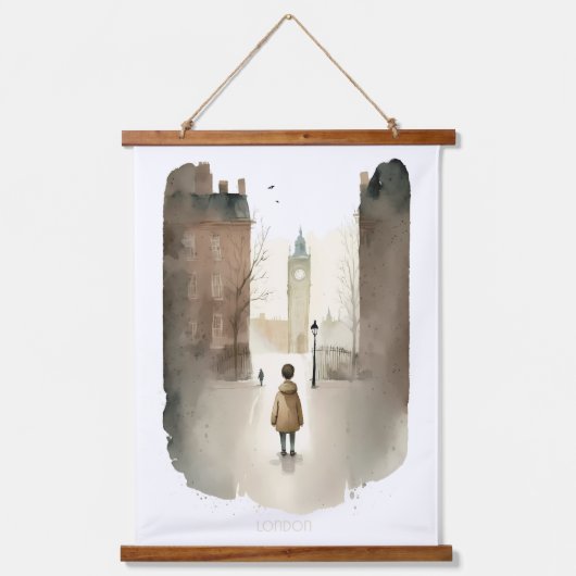 London Print Wandteppich Mit Holzrahmen (Vorderseite)