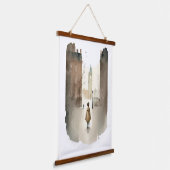 London Print Wandteppich Mit Holzrahmen (Gewinkelt)