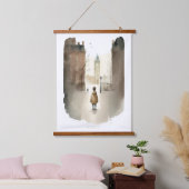 London Print Wandteppich Mit Holzrahmen (Schlafzimmer)