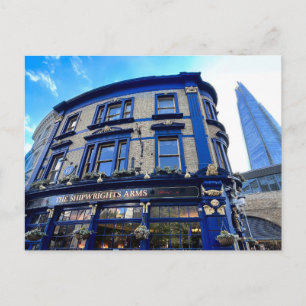 London Pub and Shard Feiertagspostkarte
