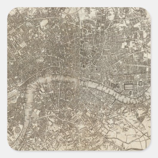 London Quadratischer Aufkleber (Vorderseite)