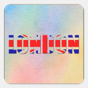 London Quadratischer Aufkleber