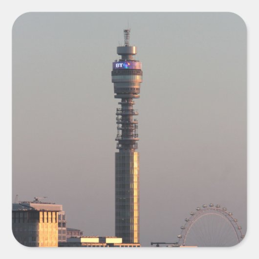 London Quadratischer Aufkleber (Vorderseite)