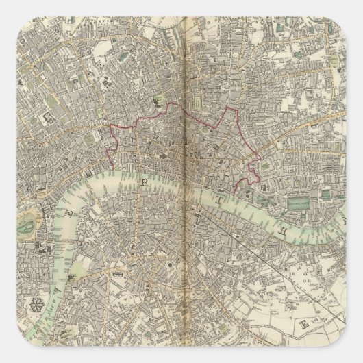 London Quadratischer Aufkleber (Vorderseite)