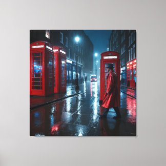 London Rain and Red Coats Leinwanddruck