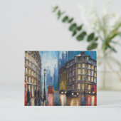 London Rain Postkarte (Stehend Vorderseite)