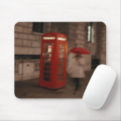 London Rainy Day Phone Box / Umbrella Mousepad (Mit Mouse)