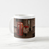 London Rainy Day Red Phone Box / Umbrella Tasse (Vorderseite Links)