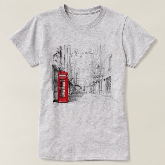 London Red Booth Artistic No Underbase T-Shirt (Design vorne)