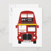 London Red Bus Baby Birth Ankündigung Post Card (Vorne/Hinten)